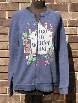 Buy Out Of Print Alice In Wonderland Book Cover Zip Fleece Jacket Sz M • 37.88£