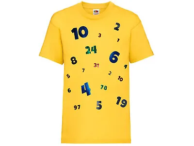 Buy Kids Boys Girls Shiny Bright  Metallic Maths Number T-Shirt  • 8.95£