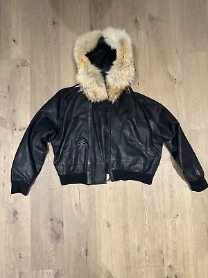 Buy 1980sMarithe Francois Girbaud X Compagnie Des Montagnes Fur Hood Leather Jacket • 705£