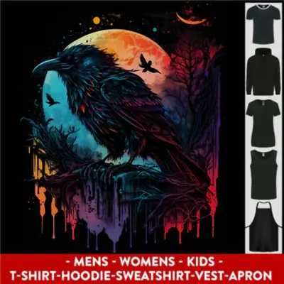 Buy A Crow With A Fantasy Moon Mens Womens Kids Unisex • 9.99£