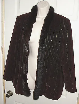 Buy Game Of Thrones Women's Formal Jacket Burgundy Plush Formal W/ Rabbit Fur Blazer • 28.41£