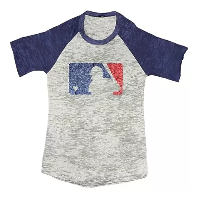 Buy Baseball Tee MLB T-Shirt Navy Grey USA Reto Vintage Sports S VGC • 12.99£