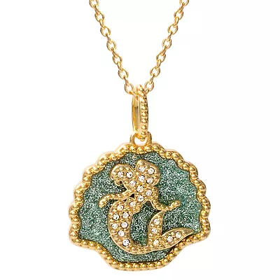 Buy Disney Princess Little Mermaid Crystal Seashell Yellow Gold Plated Pendant Neckl • 28.90£