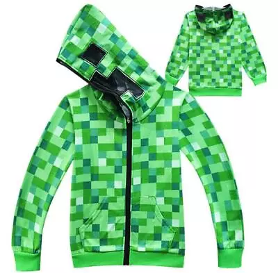 Buy Kids&Boys&Girl Youth Minecraf0 Creeper Hoodie Zip Coat Sweater Jacket  • 12.92£