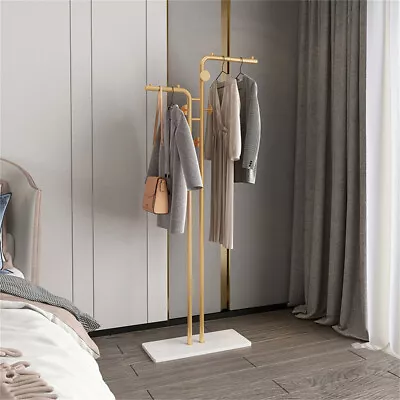 Buy Heavy Duty Gold Coat Rack Stand Strong Marble Base Stand Clothes Rail Nighstand • 49.93£