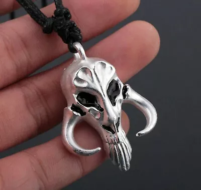 Buy New Mandalorian Skull Symbol Necklace Star Wars Cosplay Pendant Jewelry Gift • 4.20£