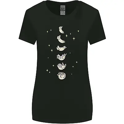 Buy Cat Moon Cycles Phases Full Supermoon Womens Wider Cut T-Shirt • 8.75£