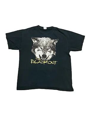 Buy The Blackout Wolf Head Printed Gildan T Shirt Size L • 15£