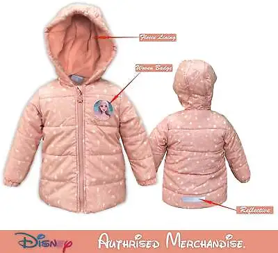 Buy Disney Frozen Queen Elsa Lightweight Water Resistant Hooded Puffer Jacket • 19.99£