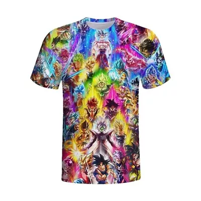 Buy Mens Anime Dragon Ball Z Super Saiyan Goku Vegeta DBZ DBS Short Sleeve T-shirt • 9.99£