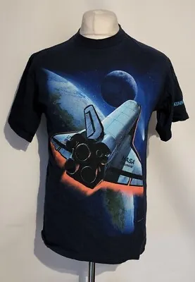 Buy NASA Shirt Mens Small Blue Short Sleeve Cotton Blend Kennedy Space Centre Crew • 15.99£