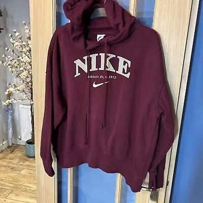 Buy Nike Retro Womens Oversized Hoodie Size Medium Burgundy • 10£