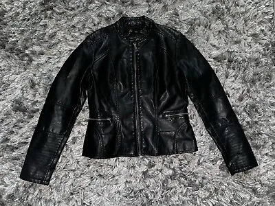Buy Baccini Faux Leather Jacket Women PM Medium Petite Motorcycle  • 22.80£