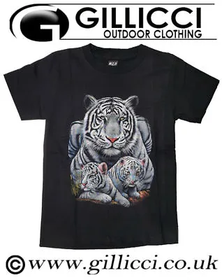Buy White Large Tiger Mens Women 3D  Animal Printed Wild T-shirt Top • 9.99£