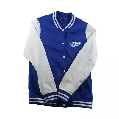 Buy Sport-Tek Varsity Jacket Womens Medium M Blue Button Up Cotton Relaxed Outdoors • 9.59£