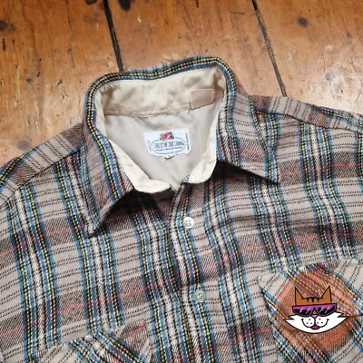 Buy Vintage 1970s Fruit Of The Loom Plaid Flannel Shirt • 40£
