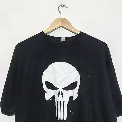 Buy Vintage 2004 Black The Punisher Marvel T Shirt Graphic - Large • 10£