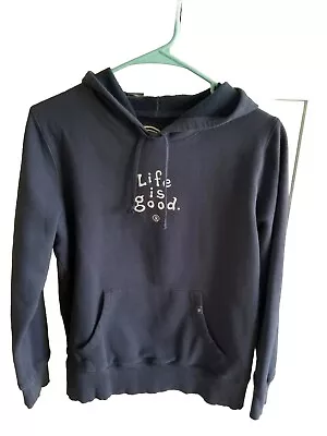 Buy Life Is Good Women's Size Medium Gray Hoodie Sweatshirt Long Sleeve Logo MINT • 17.72£