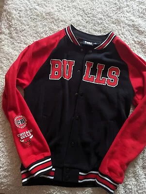 Buy Bulls Black/Red Baseball Varsity Jacket Size M • 5£