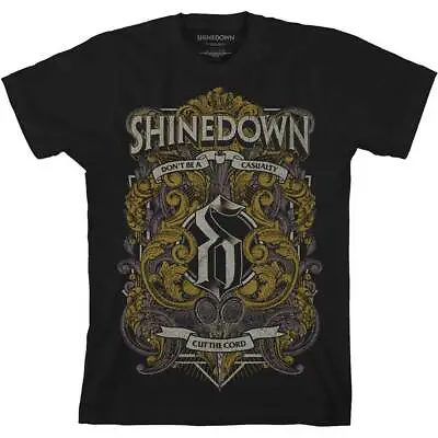 Buy SHINEDOWN  - Official Unisex T- Shirt - Ornamental Scissors  - Black Cotton • 16.99£