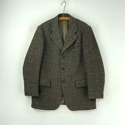 Buy Harris Tweed Dunn Co Crofters Jacket Mens 38R 40R Green Vintage Sports Blazer • 45£