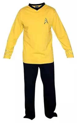Buy Star Trek Adult Captain Kirk Officer Gold Uniform Pajama Set Small • 65.14£