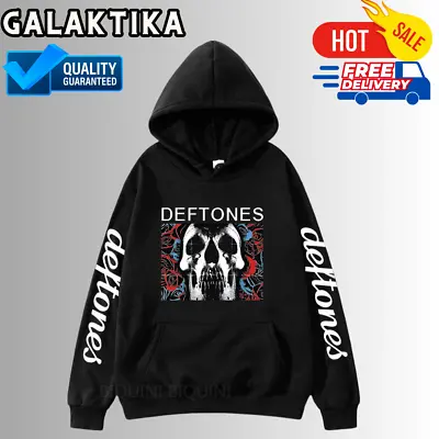Buy Deftones Skull Black Band Hoodie | Punk Hip Hop Sweatshirt | Official Merch Gift • 17.99£