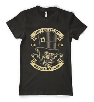 Buy SteamPunk Skull A Gentleman Never Goes Out Of Fashion Adult And Kids T Shirt • 13.49£