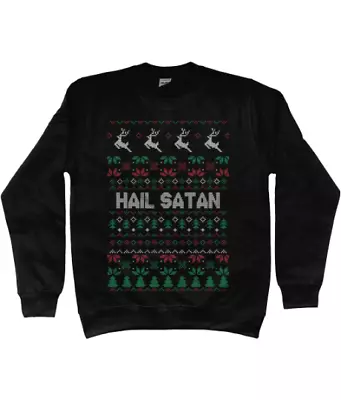 Buy Unisex Christmas Hail Satan, Gothic  Christmas Sweatshirt/jumper • 30£