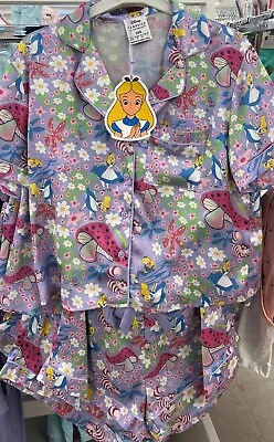 Buy Disney Alice In Wonderland Satin Shorts Pyjama Set UK Size 4-20 • 27.99£