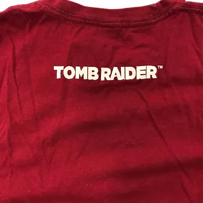 Buy Tomb Raider Shield T-shirt S Small Womens Nerdy Geeky Tee Red Cotton Made In USA • 33.13£