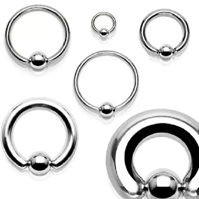 Buy Large Heavy Captive Bead Ring CBR Steel Ear, BCR, Prince Albert Tragus 0.8-10mm • 3.03£