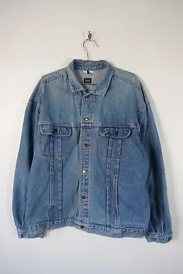 Buy Vintage LEE New Rider Denim Jacket Mens XL Light Blue Wash Made In Malta • 36.09£