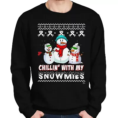 Buy 1Tee Mens Chillin' With My Snowmies - Snowmen Sweatshirt Jumper • 19.99£