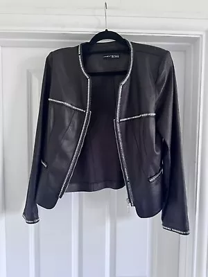 Buy Extenzo Paris Size 12 Faux Leather Studded Soft Smart Casual Jacket Collarless  • 45£