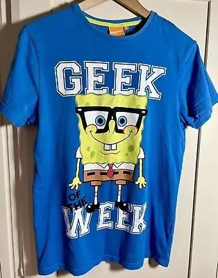 Buy Sponge Bob T Shirt Size M Square Pants Geek Of The Week Original Nickelodeon • 17.99£