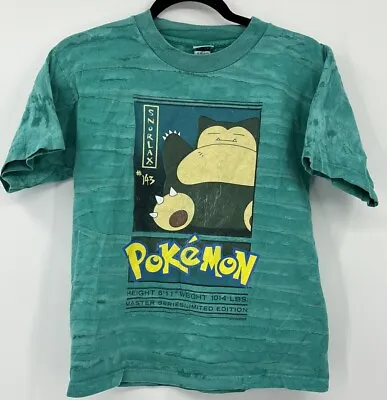 Buy Vintage Pokémon Snorlax Shirt Nintendo Youth Medium 1998 Monterey Canyon • 37.10£