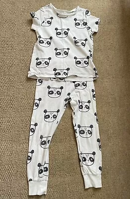 Buy Girls Short Sleeve White Panda Pyjamas. Age 4-5 Years • 5.95£