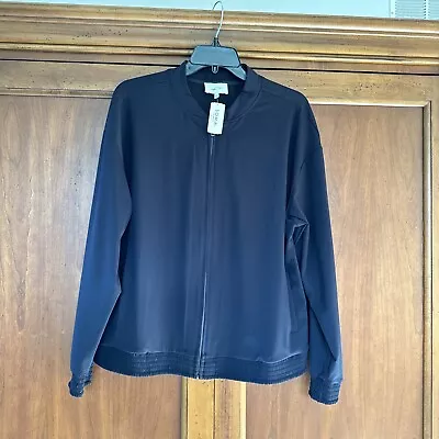 Buy SOMA Weekend Tech Knit Bomber Jacket Black Size Large NWT Rt $89 • 36.65£