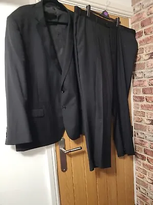 Buy Charlton Gray 2 Piece Suit Jacket 56s Trousers 50s Black Smart • 25£