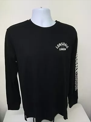 Buy Mens Lonsdale Round Crew Neck Cotton Long Sleeve T Shirt Size Small New With Tag • 14.95£