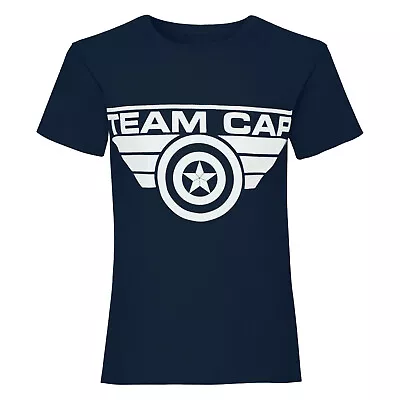 Buy Captain America Civil War Girls Team Cap T-Shirt NS6437 • 12.98£
