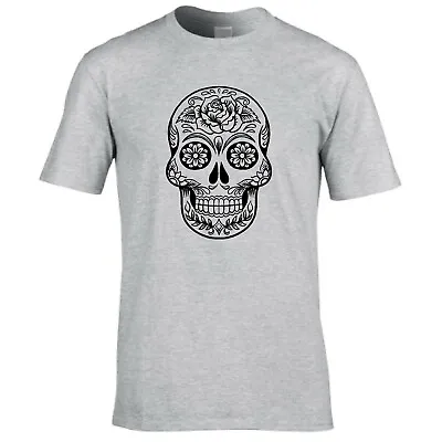 Buy Mexican Sugar Skull - Mens T Shirt Day Of The Dead Printed Calavera Unisex Top • 10.50£
