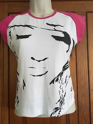Buy Madonna Pink/white Raglan Style T-shirt Size 8/10 • 7£