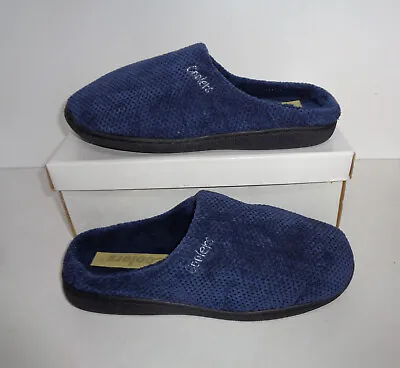 Buy Coolers New Mens Slippers Navy Warm Comfort Slip On Winter Mules UK Size 9-10 • 8.98£