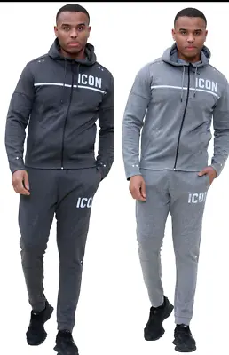Buy ICON Mens Tracksuit Reflective Joggers Pants Hoodie Jumper Sweatshirts Sweatpant • 24.99£
