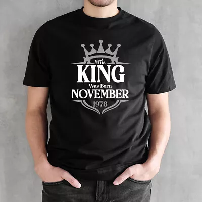 Buy This King Was Born In November Year T Shirt Custom Birthday Top Boyfriend Dad • 13.99£