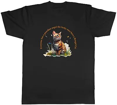 Buy Guardian Angel Mens T-Shirt Lucky Ones Have A Bengal Cat Tee Gift • 9.99£
