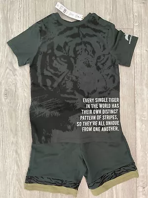 Buy Animal Planet Boys Tiger Print Shorts Tshirt Set, Size Age 5-6 Years, BNWT • 0.90£