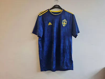 Buy Sweden Football T Shirt Blue Adidas Size XL Sverige • 19.99£